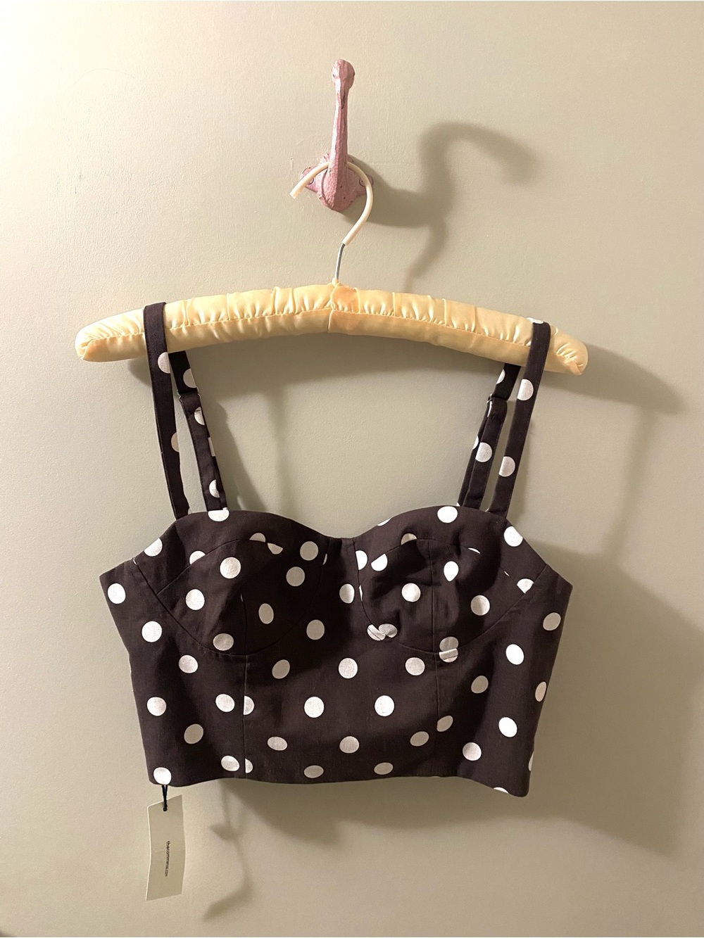 Commense Polka Dot Bustier Crop Top